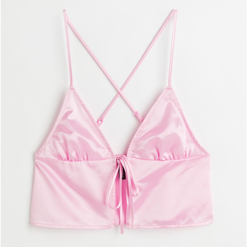 H&M Tie Front Peplum Crop Top